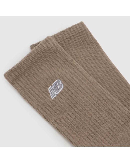 New Balance Brown Mid Calf Logo 3Pk