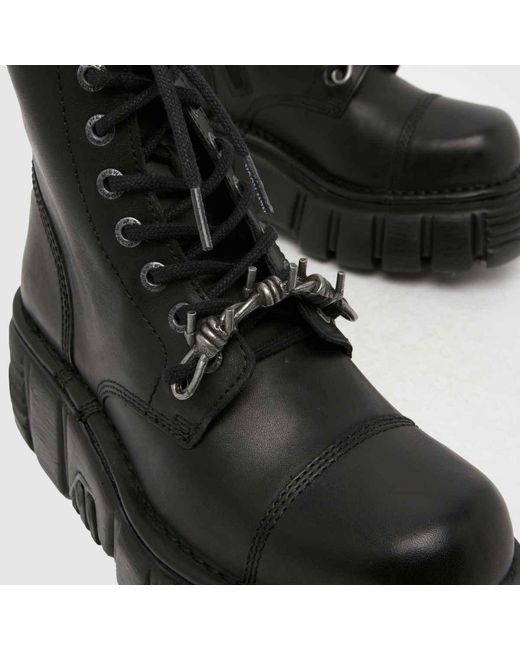 New Rock Black Barb Boots
