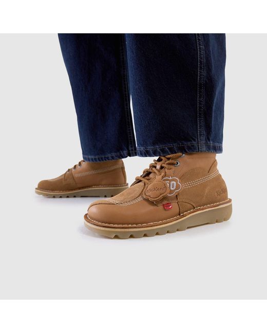 Kickers Classics Brown Kick Hi Stitch Boots