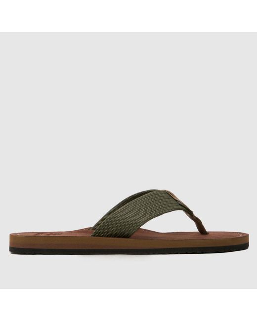 Barbour Brown Toeman Beach Flip Flop Sandals for men