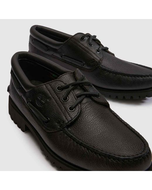 Timberland Black Authentic Boat Shoes for men