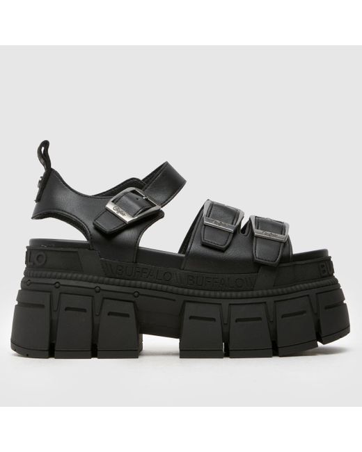 Buffalo Black London Gospher Sandals