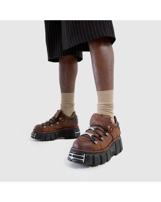 New Rock Brown Classic Low Shoes for men