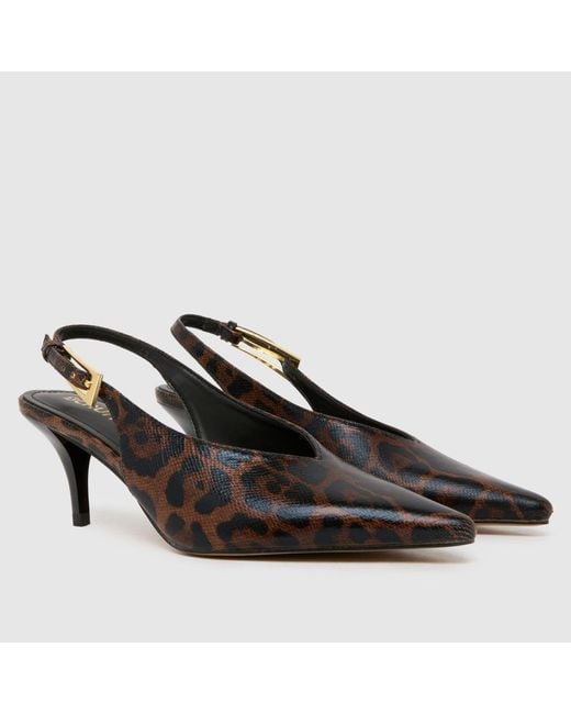 Schuh Brown Sage Buckle Slingback Court High Heels