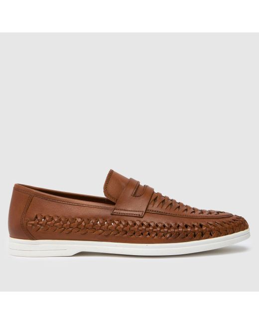Schuh Brown Rees Woven Loafer Shoes In for men