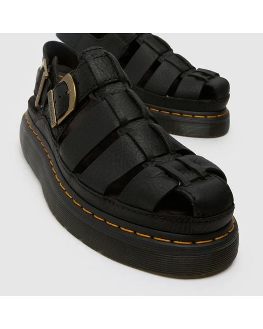 Dr. Martens Black Wrenlie Fisherman Sandals for men