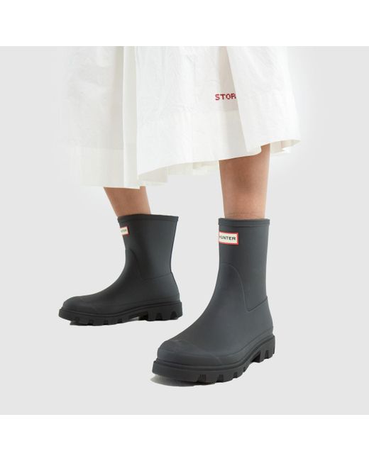 Hunter Black Downpour Short Boots