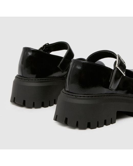 Schuh Black Lash Chunky Mary Jane Flats
