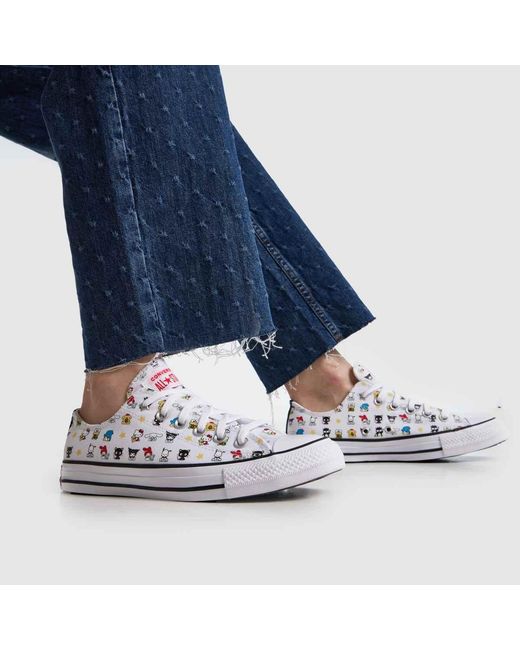 Converse White All Star Ox Hello Kitty Trainers
