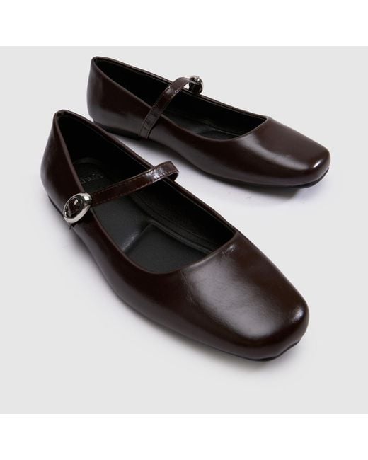 Schuh Black Lucille Mary Jane Ballerina Flats