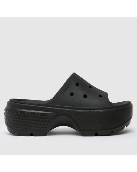 CROCSTM Black Stomp Slide Sandals In