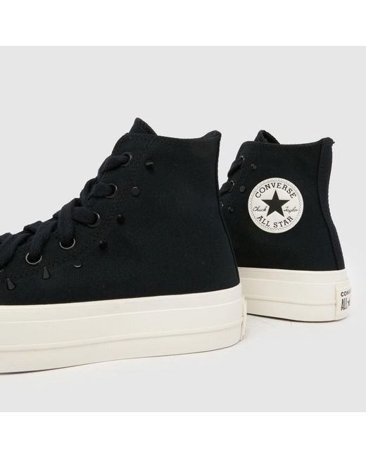 Converse Black All Star Lift Hi Trainers