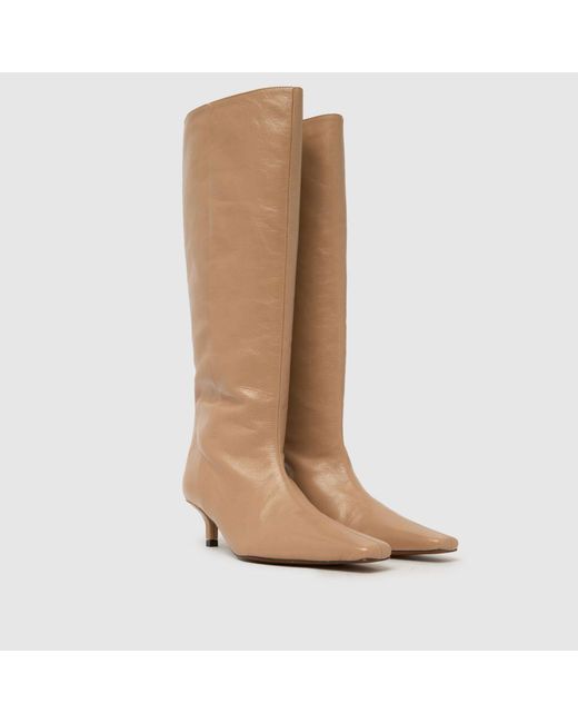 Schuh Brown Darce Leather Wide Leg Knee Boots