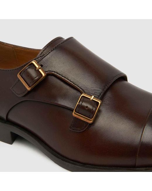 Schuh Brown Rossa Leather Monk Shoes In