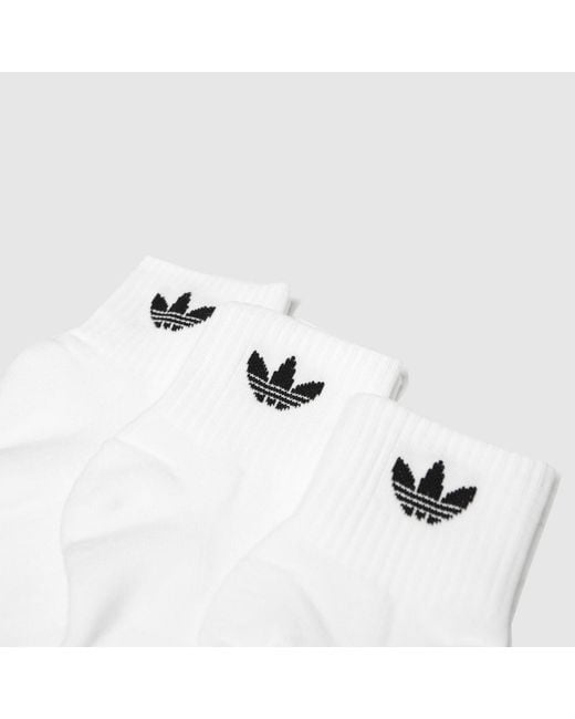 Adidas White Ankle Socks 3 Pack