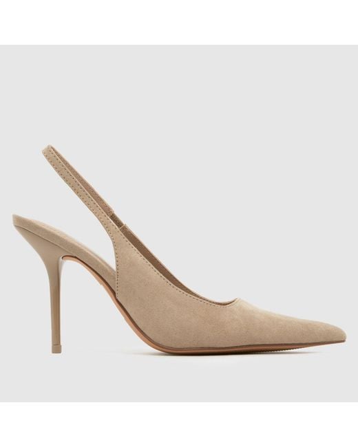 Schuh White Sade Slingback Court High Heels
