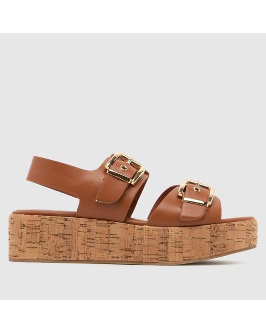 Schuh Brown Valora Cork Platform Sandals