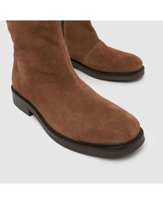 Schuh Brown Dario Suede Square Toe Boots for men