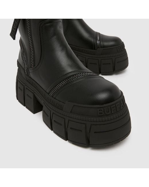 Buffalo Black London Gospher Zip Boots