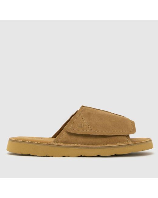 Clarks Brown Solsbury Slide Sandals for men