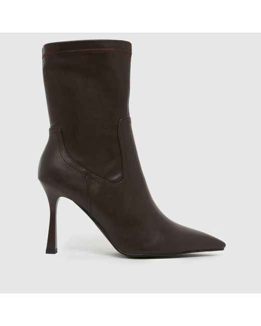 SIMMI Brown Dana Pointed Heeled Boots