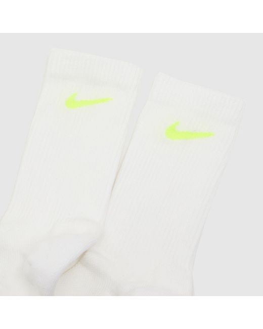 Nike White Everyday Crew Socks 6Pk