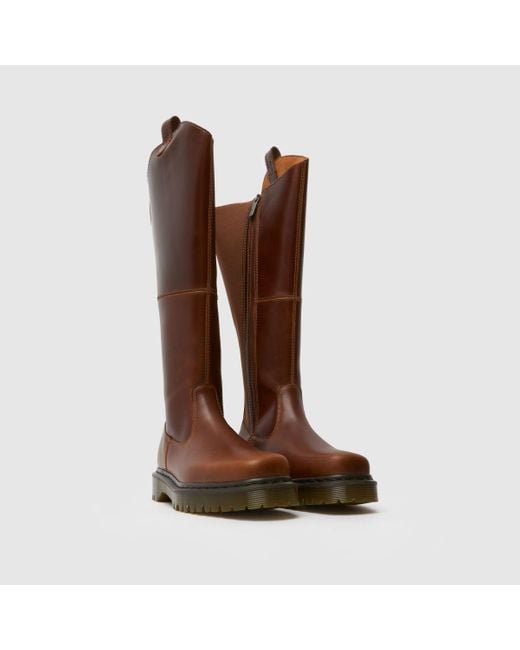 Dr. Martens Amaayah Knee Hi Boots In in Brown Lyst UK