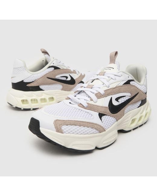 Nike Zoom Air Fire Trainers In White & Brown