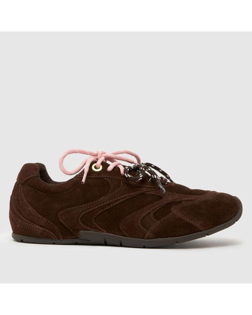 Schuh Brown Mindy Suede Lace Up Trainers