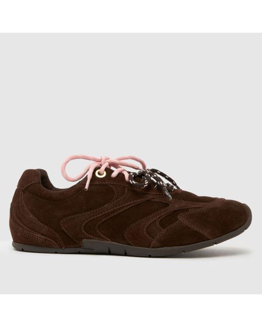 Schuh Brown Mindy Suede Lace Up Trainers