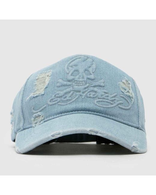 Ed Hardy Blue Denim Embossed Cap