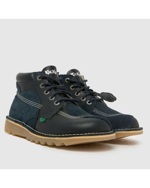 Kickers Classics Blue Kick Stitch Hi Boots for men