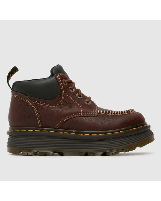 Dr. Martens Brown Zebzag 4 Eye Boots