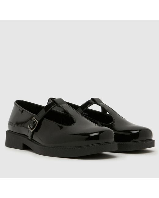 Kickers Black Maisey T Bar Flats