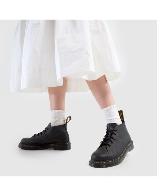 Dr. Martens Black Church Monkey Boots