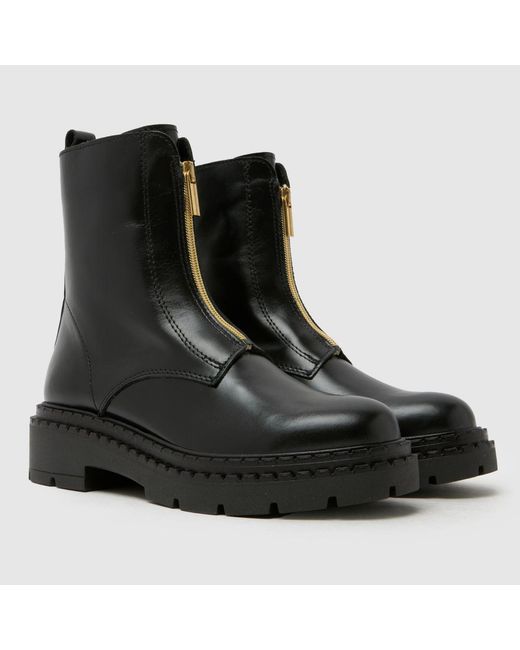 Schuh Black Amber Leather Zip Boots