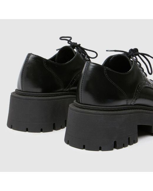 Schuh Black Liora Chunky Brogue Flat Shoes In