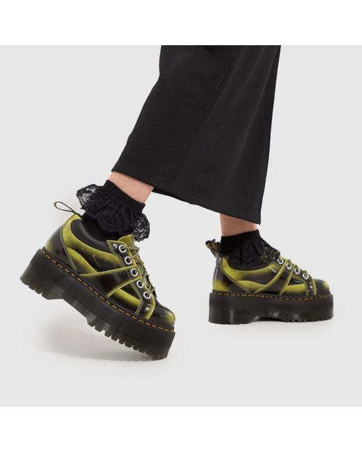 Dr. Martens Green Quad Max Flat Shoes In