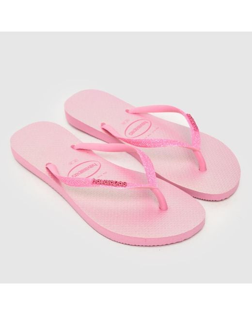 Havaianas Pink Slim Glitter Iridescent Sandals