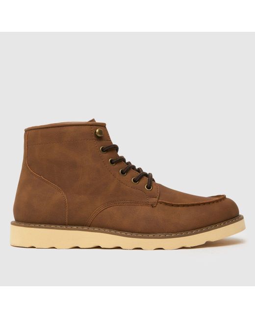 Schuh Brown Dash Wedge Lace Up Boots In for men