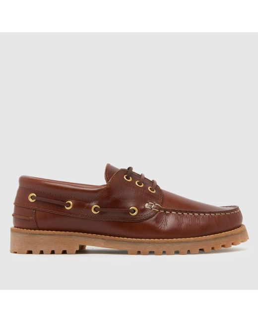 Schuh Brown Princeton Leather Boat Shoes In for men