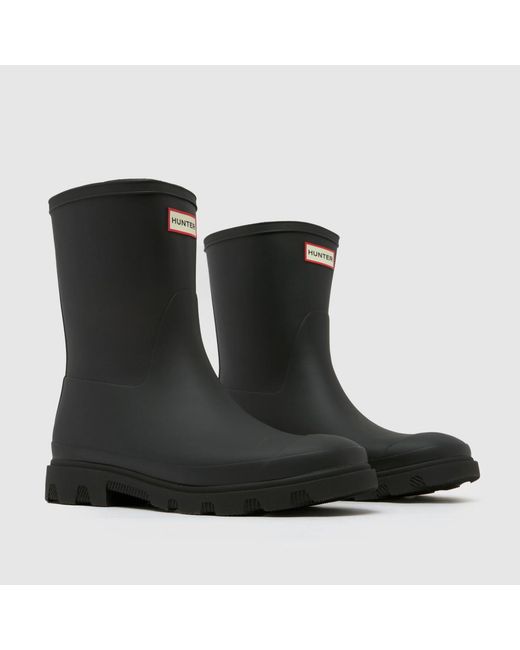 Hunter Black Downpour Short Boots for men