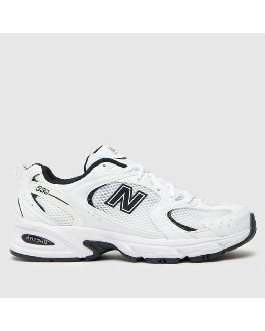 New Balance White Black & Silver 530 Trainers for men
