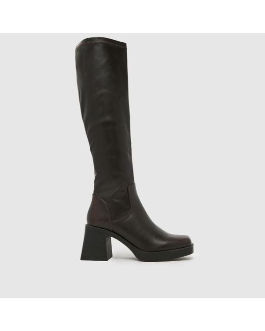 Schuh Black Doja Platform Knee High Boots