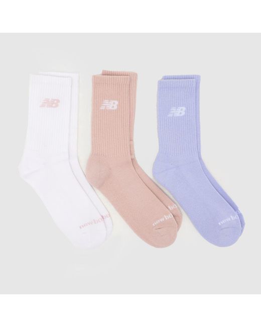 New Balance Purple Crew Socks 3 Pack