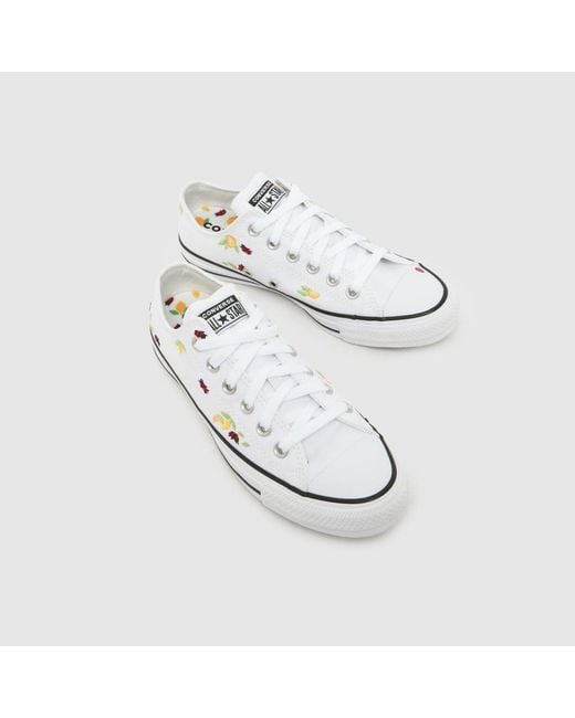 Converse White All Star Lo Lemons Trainers