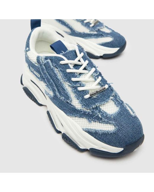 Steve Madden Blue Possession Trainers In