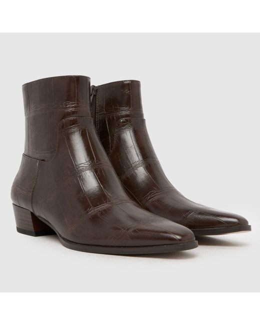 Schuh Brown Carson Croc Pixie Boots