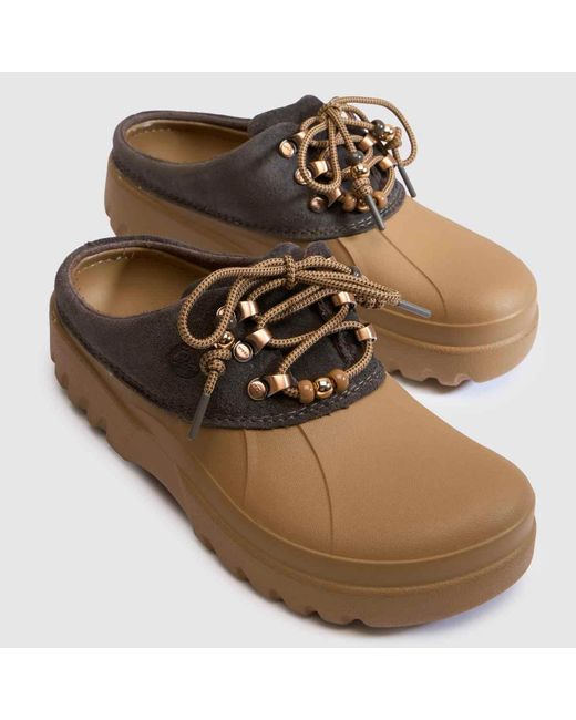 CROCSTM Brown Axle Suede Mule Sandals