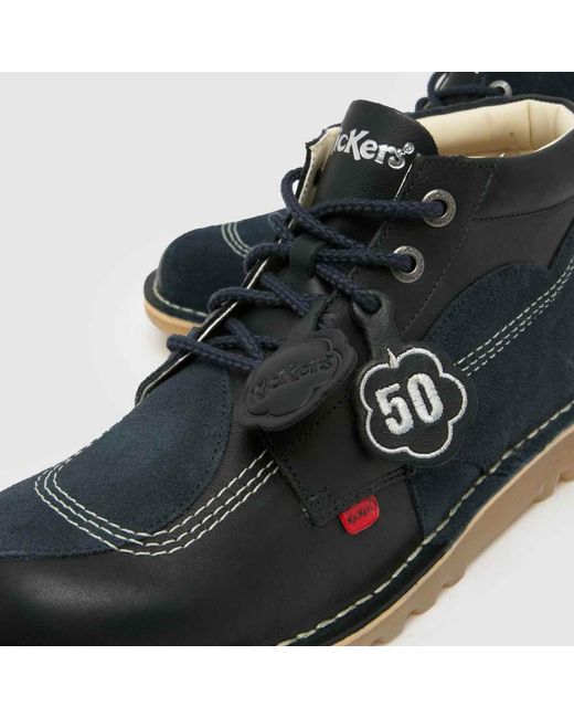 Kickers Classics Blue Kick Stitch Hi Boots for men